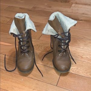 Brown 3 inch heel boots